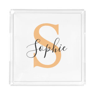 Elegant Script Custom Name Personalized Gift Acrylic Tray