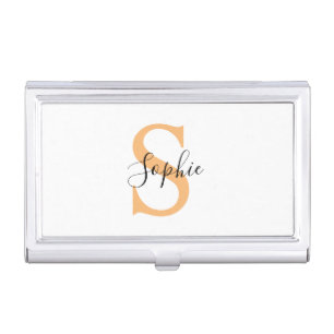 Elegant Script Custom Name Personalized Gift Business Card Case