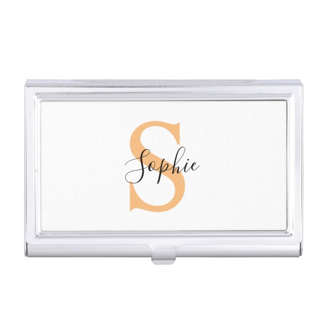 Elegant Script Custom Name Personalized Gift Business Card Case (Front)