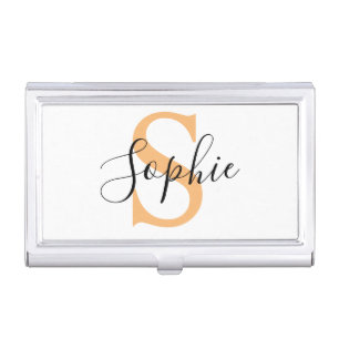Elegant Script Custom Name Personalized Gift Business Card Case