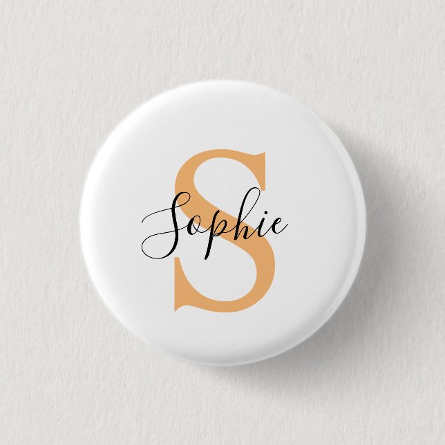 Elegant Script Custom Name Personalized Gift Button (Front)