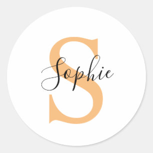 Elegant Script Custom Name Personalized Gift Classic Round Sticker