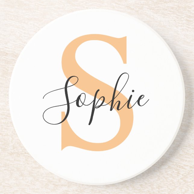 Elegant Script Custom Name Personalized Gift Coaster (Front)