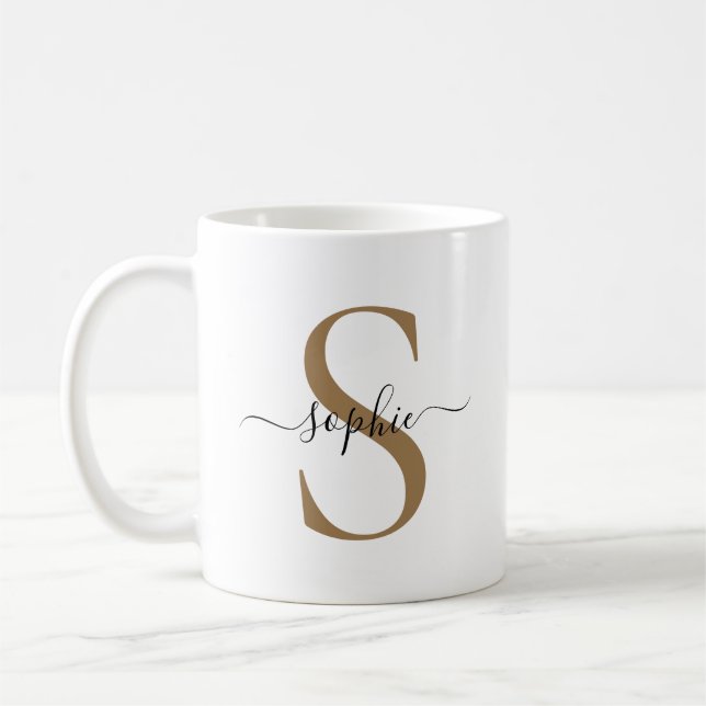 Elegant Script Custom Name Personalized Gift Coffee Mug (Left)