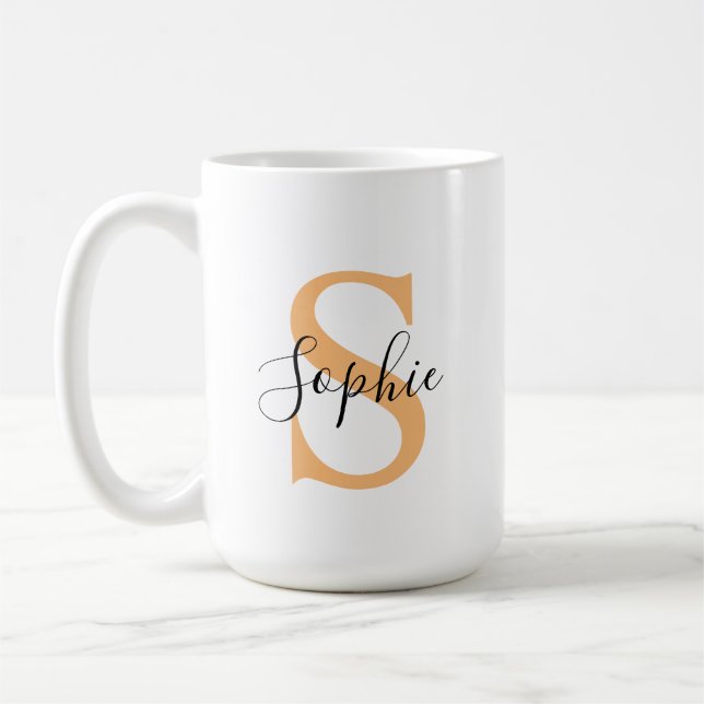 Elegant Script Custom Name Personalized Gift Coffee Mug (Left)