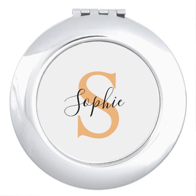 Elegant Script Custom Name Personalized Gift Compact Mirror (Front)