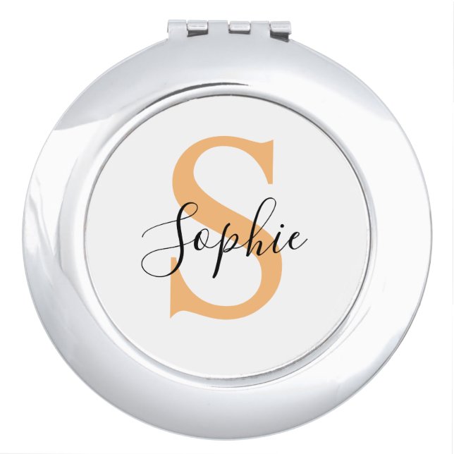 Elegant Script Custom Name Personalized Gift Compact Mirror (Front)