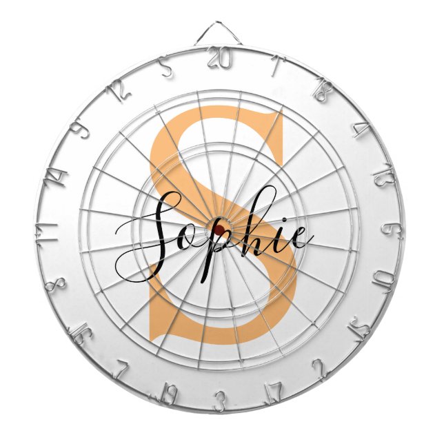 Elegant Script Custom Name Personalized Gift Dart Board (Front)