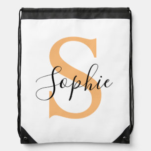 Elegant Script Custom Name Personalized Gift Drawstring Bag