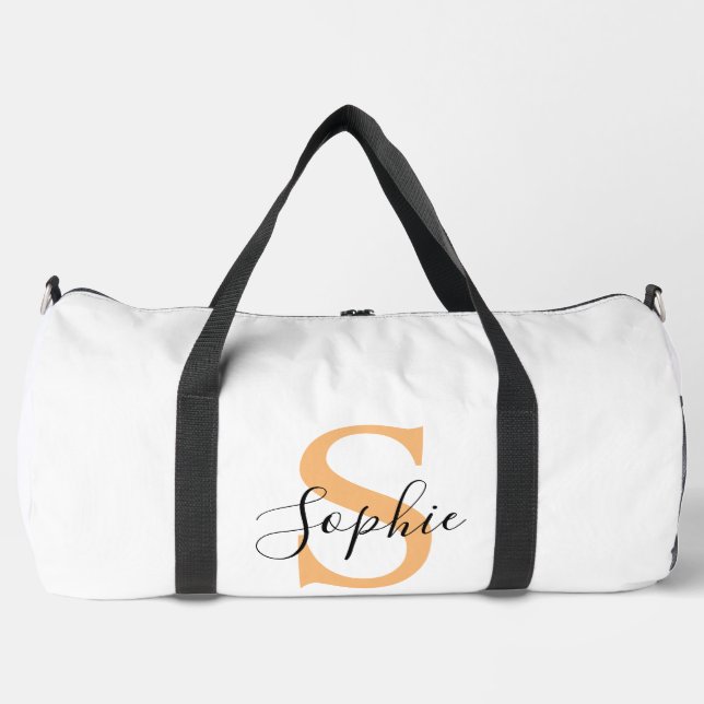 Elegant Script Custom Name Personalized Gift Duffle Bag (Front)