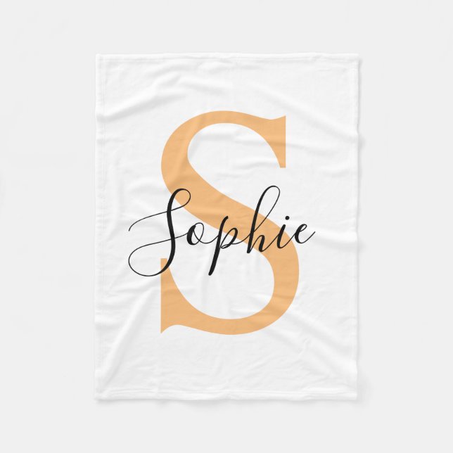 Elegant Script Custom Name Personalized Gift Fleece Blanket (Front)