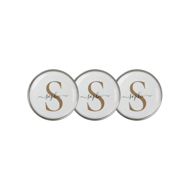 Elegant Script Custom Name Personalized Gift Golf Ball Marker (3 Up)