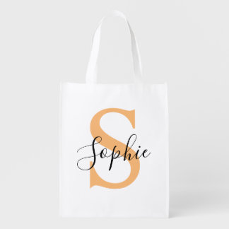 Elegant Script Custom Name Personalized Gift Grocery Bag