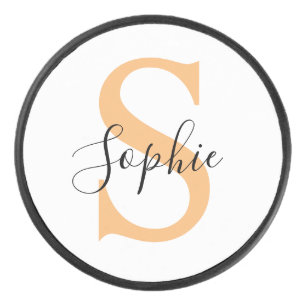 Elegant Script Custom Name Personalized Gift Hockey Puck