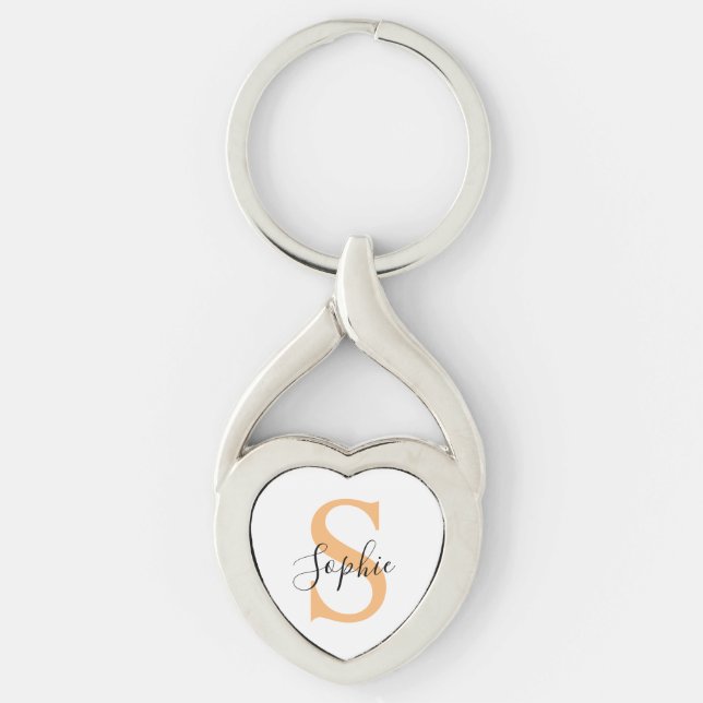 Elegant Script Custom Name Personalized Gift Keychain (Front)