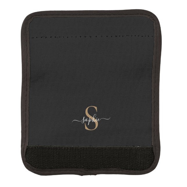 Elegant Script Custom Name Personalized Gift Luggage Handle Wrap (Front)