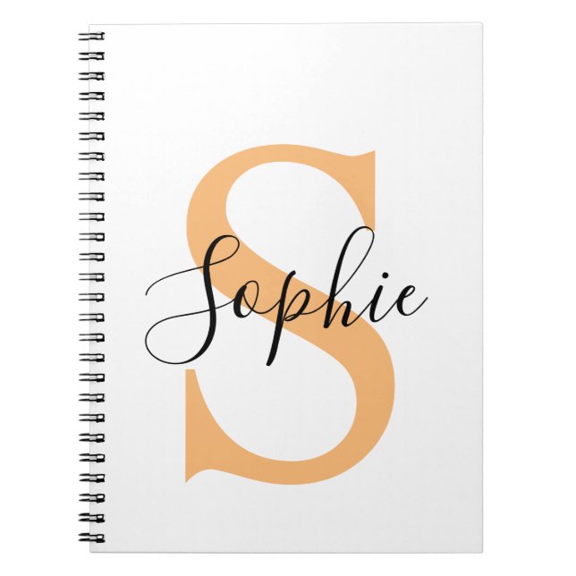 Elegant Script Custom Name Personalized Gift Notebook (Front)
