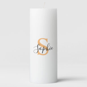 Elegant Script Custom Name Personalized Gift Pillar Candle