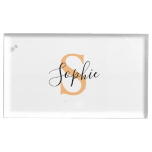 Elegant Script Custom Name Personalized Gift Place Card Holder