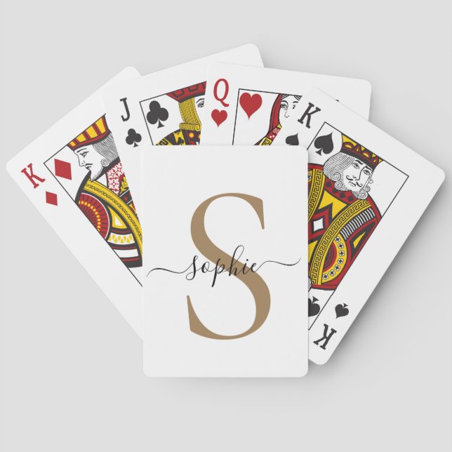 Elegant Script Custom Name Personalized Gift Poker Cards (Back)