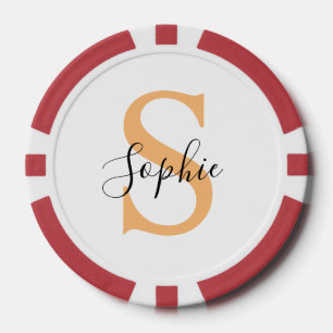 Elegant Script Custom Name Personalized Gift Poker Chips
