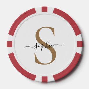 Elegant Script Custom Name Personalized Gift Poker Chips