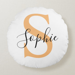 Elegant Script Custom Name Personalized Gift Round Pillow