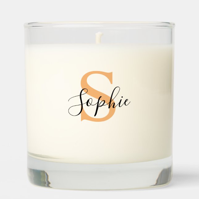 Elegant Script Custom Name Personalized gift Scented Candle (Front)