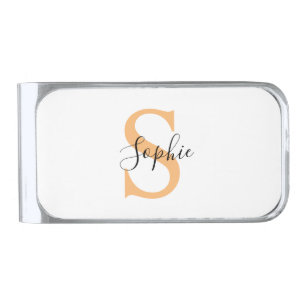 Elegant Script Custom Name Personalized Gift Silver Finish Money Clip