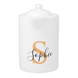 Elegant Script Custom Name Personalized Gift Teapot