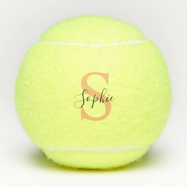 Elegant Script Custom Name Personalized Gift Tennis Balls (Front)