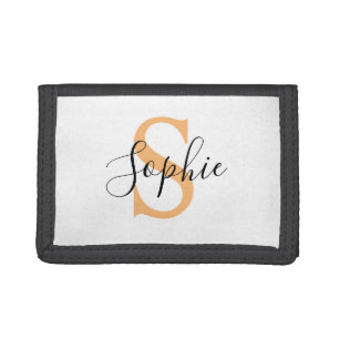 Elegant Script Custom Name Personalized Gift Tri-fold Wallet