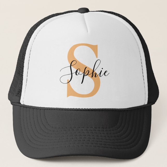 Elegant Script Custom Name Personalized Gift Trucker Hat (Front)