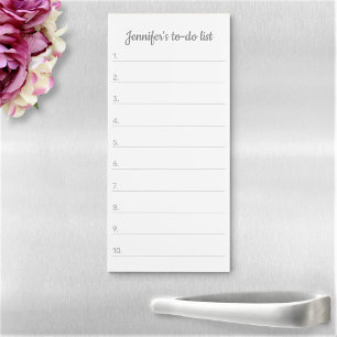 Elegant Script Custom Name Personalized To-Do List Magnetic Notepad