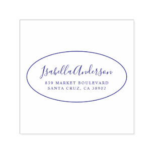 Elegant Script   Custom Name & Return Address Oval Self-inking Stamp