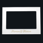 Elegant Script Custom Names Monogram Wedding Magnetic Frame<br><div class="desc">Elegant Script Custom Names Monogram Wedding Magnetic Frame.
Customizable phrase,  text,  date,  names.</div>