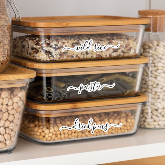 Elegant Script Custom Personalized Pantry Labels (Creator Uploaded)