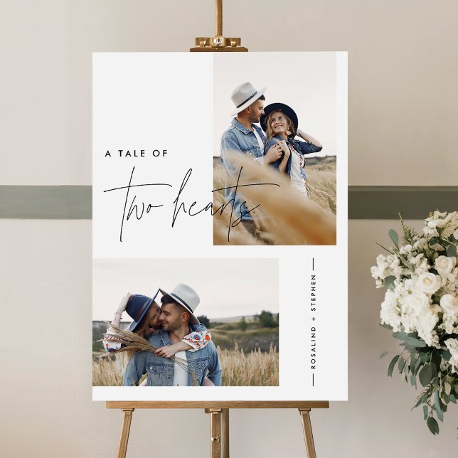 Elegant Script Custom Photo Wedding Welcome Foam Board (Creator Uploaded)