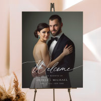 Elegant Script Custom Photo Wedding Welcome