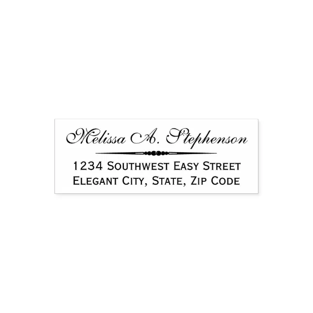 Customizable Script Font Return Address Stamp Elegant Script Custom Return Address Stamp | Zazzle