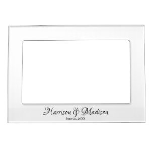 Elegant Script Custom Text Monogram Wedding Magnetic Frame