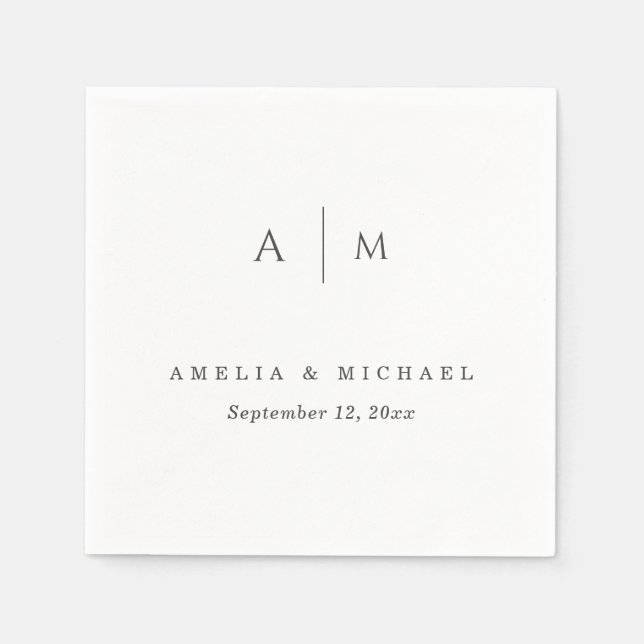 Elegant Script Custom Wedding Napkins (Front)