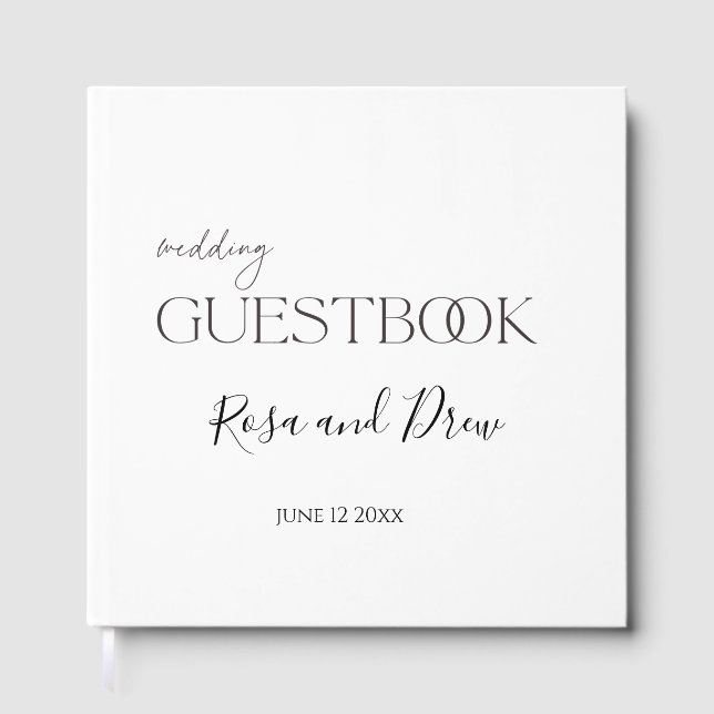 Elegant Script - Customizable Wedding Guestbook (Front)