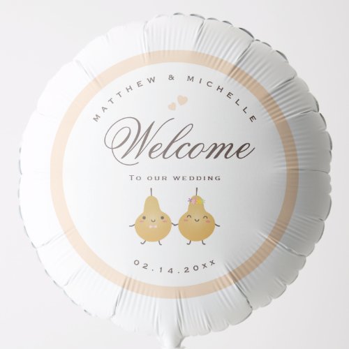 Elegant Script  Cute Perfect Pair Wedding Welcome Balloon