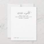 Elegant Script Date Night Idea Advice Card<br><div class="desc">These elegant script date night idea cards are the perfect activity for a simple wedding reception or bridal shower. The minimalist black and white design features fancy romantic typography with modern glam style. Customizable in any color. Keep the design minimal and classy, as is, or personalize it by adding your...</div>