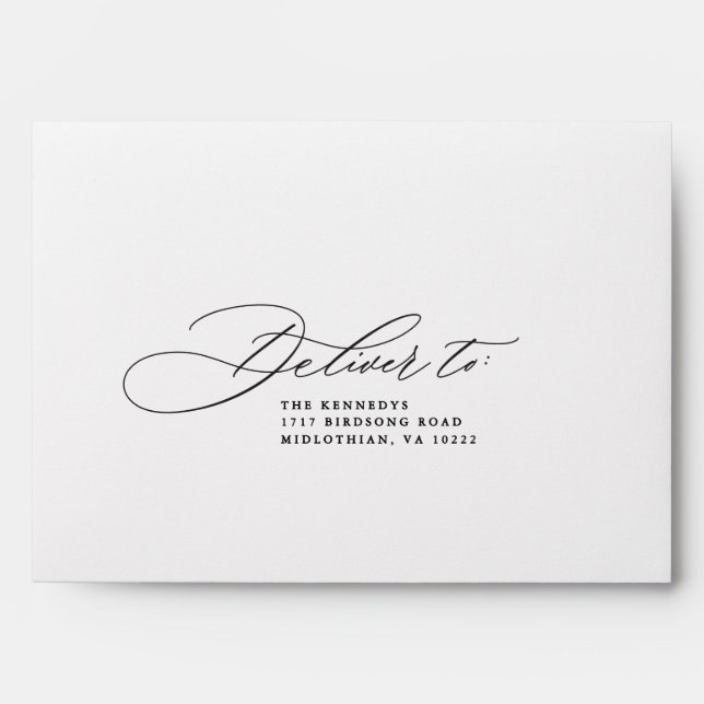 Elegant script Deliver To Envelope (Front)