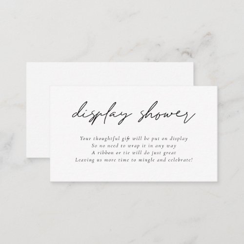 Elegant Script Display Bridal Shower Tag on back Enclosure Card