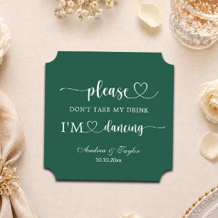 Elegant Script Don't Take My Drink Wedding Paper Coaster