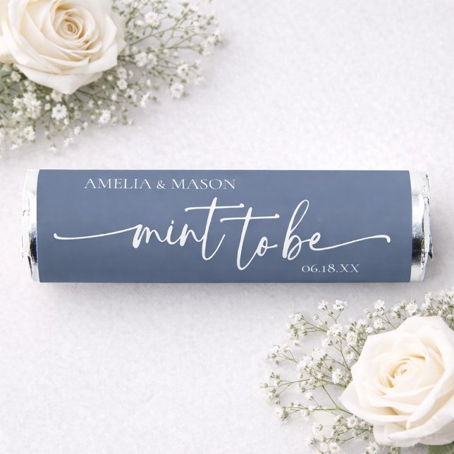 Elegant Script Dusty Blue "Mint to Be" Wedding  Breath Savers® Mints (Elegant Script Dusty Blue "Mint to Be" Wedding Breath Savers® Mints)