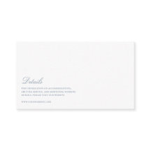 Elegant Script Dusty Blue & White Wedding Details